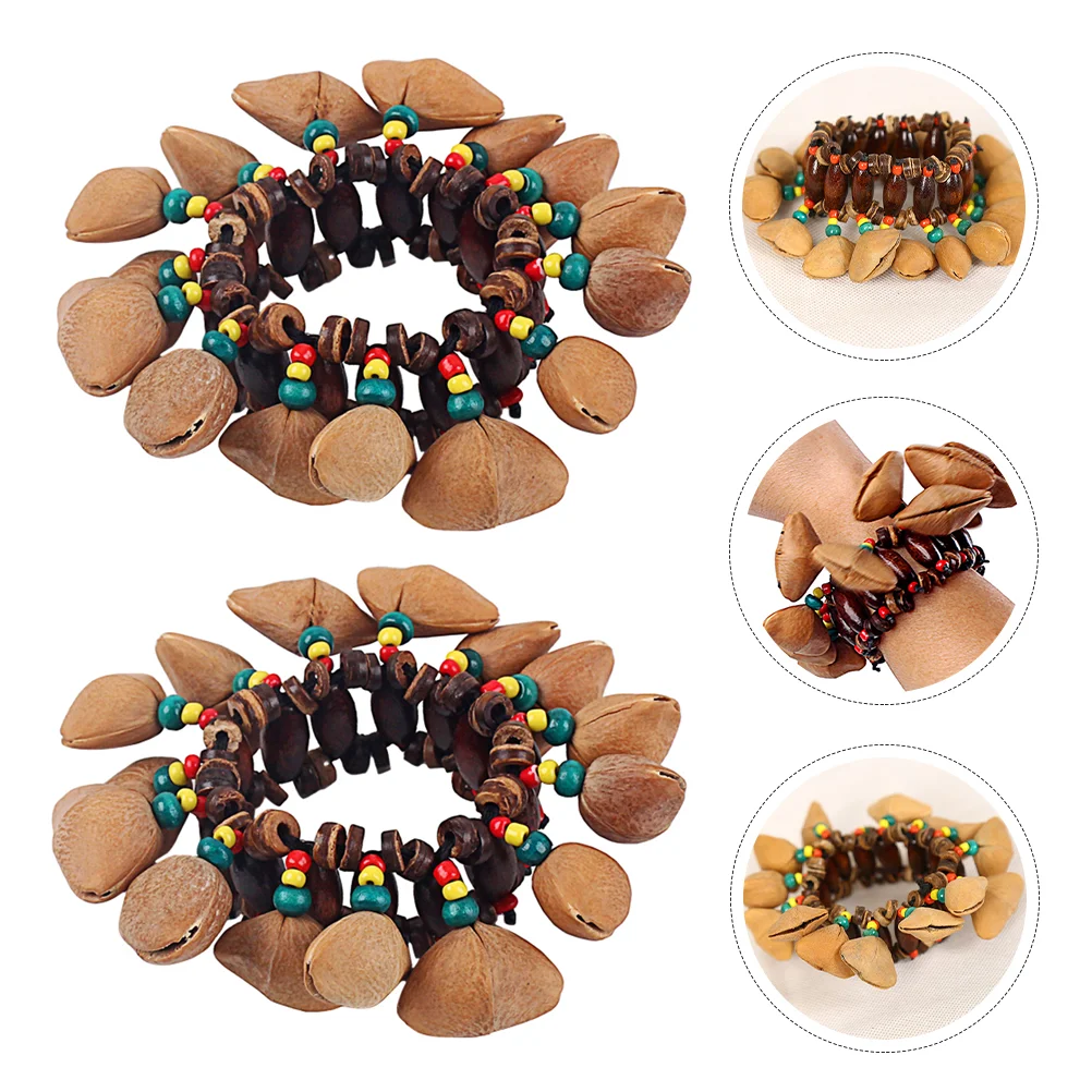 

Creative Unique Nut Shell Bracelet Nut Shell Handbell Musical Instrument Drum Bell Bell Bracelet for Kids Toddler Children