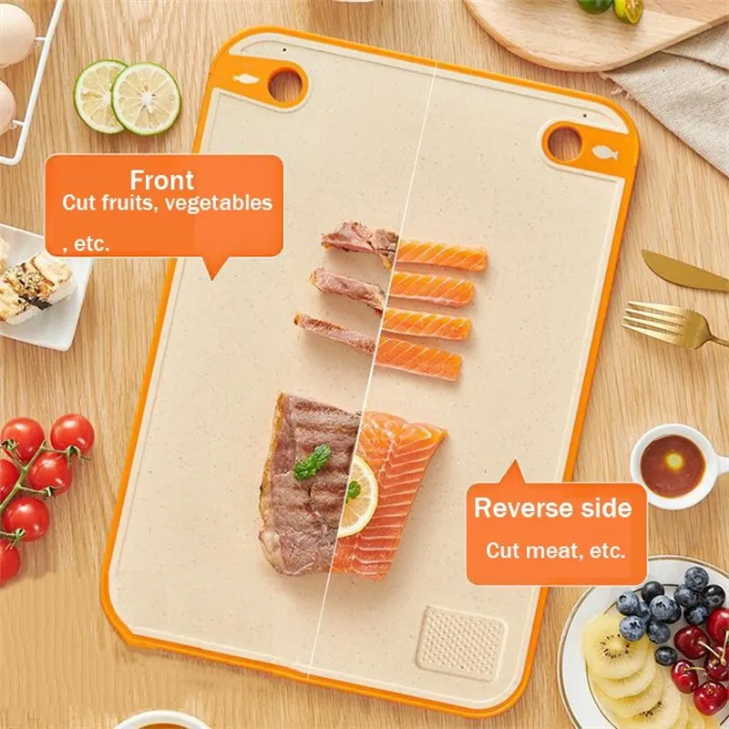 Wheat Straw Double-Sided Antibacterial Cutting Board Home Kitchen Anti-mildew Anti-slip Plastic Multi-functional Sticky Board