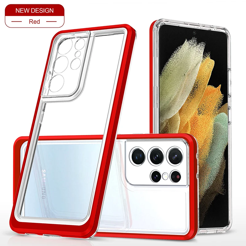 silicone cover with s pen Sang Trọng Chất Liệu Acrylic Ốp Lưng Chống Sốc Cho Samsung Galaxy S22 S20 S21 FE Note 20 Ultra 10 Plus A12 A22 A32 a52 A72 A53 A33 Bao silicone cover with s pen Cases For Samsung