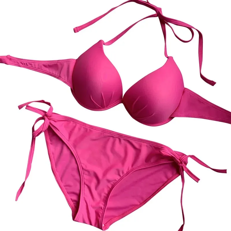 Barbie Pink Underwear 2023 New Sexy Reggiseno Push-Up Fashion Lanyard Underwear Spa Reggiseno Da Nuoto Set Bikini Costumi Da Bagno Regalo Fidanzata