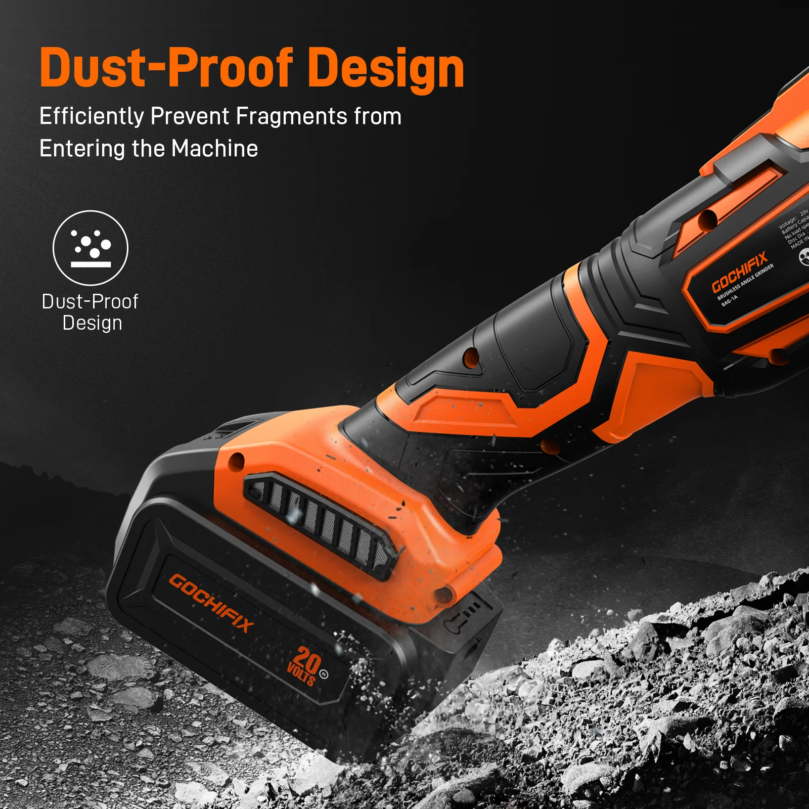 Cordless Angle Grinder Brushless Tool with 4Ah Li Ion Battery