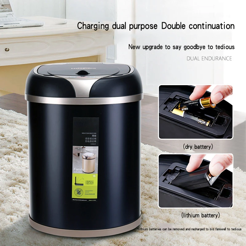 Poubelle Avec Capteur Intelligent Rectangle[t3265] - Maison