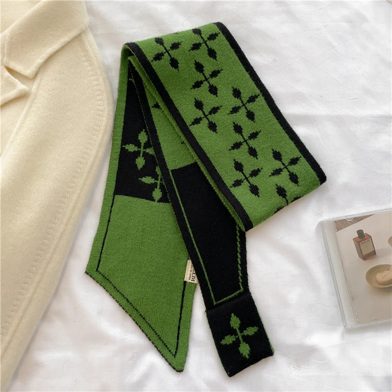 Marke Winter Kaschmir Gestrickte Schal für Frauen Design Drucken Warme Halstuch Bandana Dame Lange Dünne Schals Hals Krawatte_voghion.com
