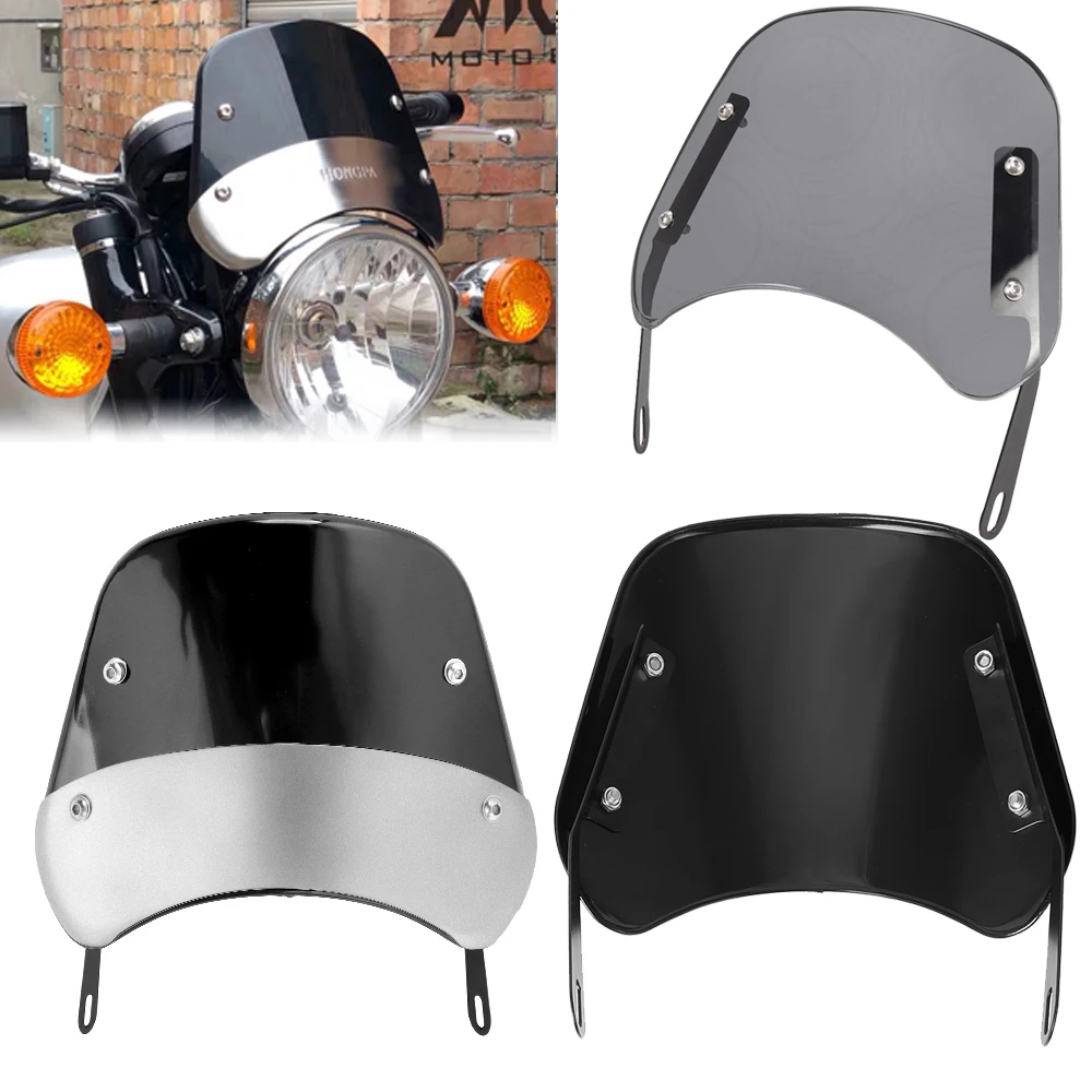 Parabrisas universal para faro de motocicleta, deflector de viento, compatible con la mayoría de los modelos
