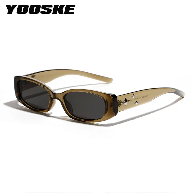 YOOSKE Small Rectangle Sunglasses Women Ins Popular Square Sun Glasses Men Vintage Star Decoration Legs Outdoor Travel Eyewear