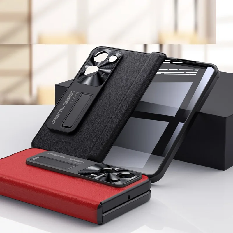 Premium Magnetic Leather Bracket with Hinge Protection and Screen Cover