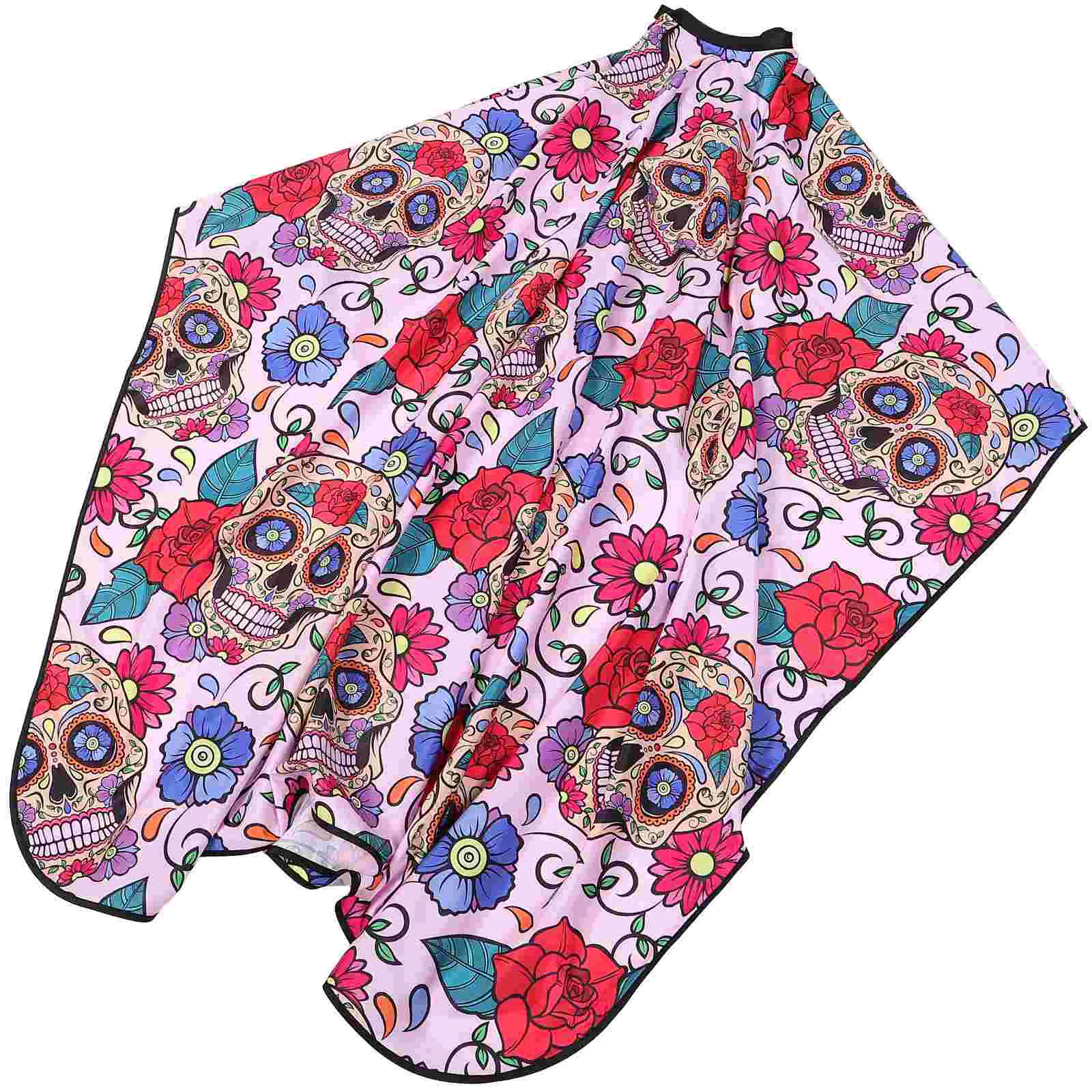 

Большая Ткань с рисунком черепа для взрослых, искусственная ткань с антипригарным рисунком, накидки размера для стилистов, для салонов эпонж