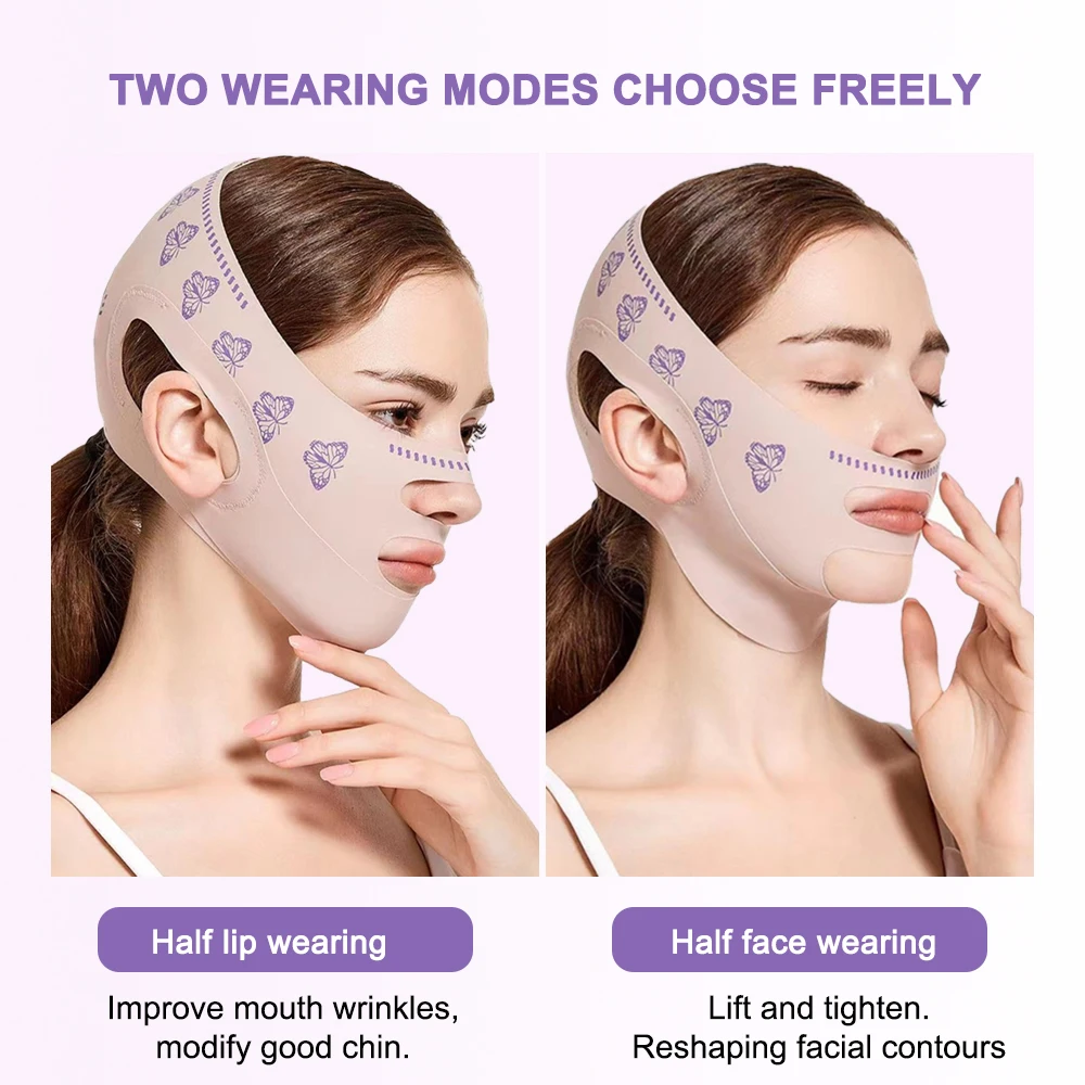 V Line Face Lifting Mask, Chin Strap for Sleeping, V Line Lifting Mask Face Slimming Strap, Double Chin Reducer Jaw Exerciser 4