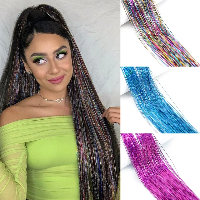 Sparkle Shiny Hair Tinsel Rainbow Strands Dazzles Women Hippie For Braiding  Headdress False Hair Extensions Decor Glitter Strips - Braiders - AliExpress