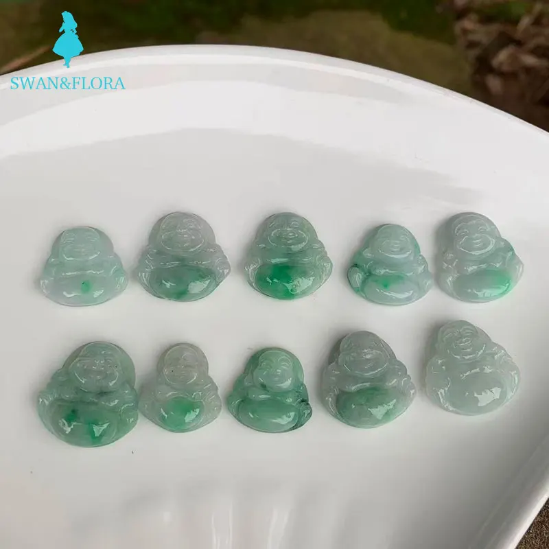 Natural Myanmar jade Milo Buddha Necklace Pendant women's children's jewelry