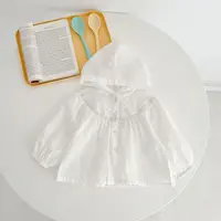 Vêtements d'été fins pour nouveau-nés filles, vêtements de Protection solaire, imprimé cerise, manteau à capuche, veste ventilée, vêtements pour enfants 3