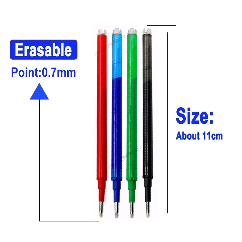 20/30/40/50Pcs Set Erasable Gel Pen Refill 0.7mm Tip Color Ink Rod Replacement Office Writing Drawing Stationery Accessory 11cm 2