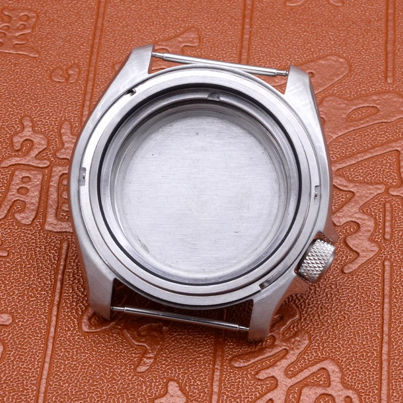 41mm Black Silver Waterproof Men's Watch Case with Crown at 3.8