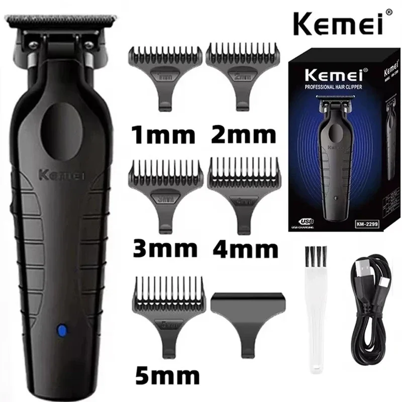 Hair clipper hair trimmer Kemei KM-2299 barber cordless hair trimmer 0mm zero gapped carving clipper detailer professional electric finish cutting machine