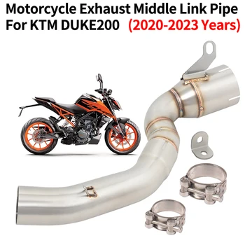 Slip On For KTM DUkE 200 DUKE200 2020 2021 2022 2023 Motorcycle Exhaust Escape Modified Middle Link Pipe Connecting 51mm Muffler
