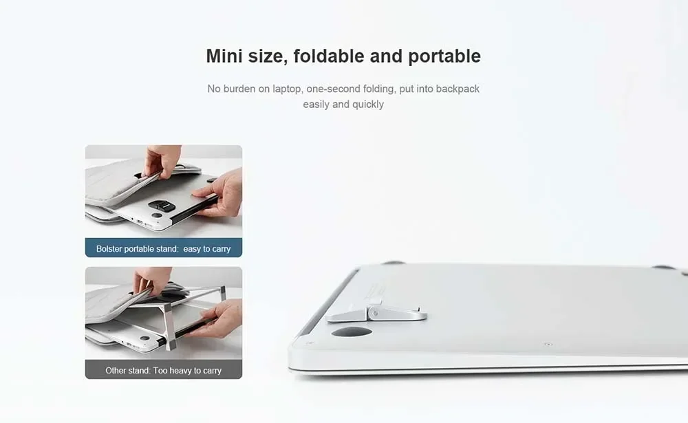 NILLKIN 접이식 노트북 범용 휴대용 스탠드, 조절 가능한 아연 합금 태블릿 스탠드, 노트북 태블릿 방열용, 세트당 2 개