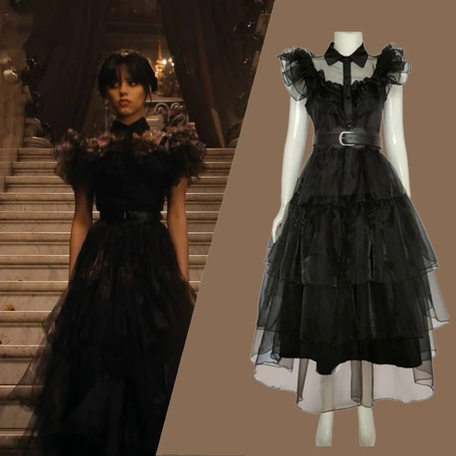 In Stock】Uwowo Wednesday Addams Rave'N Dance Black Gothic Prom Dress –  Uwowo Cosplay