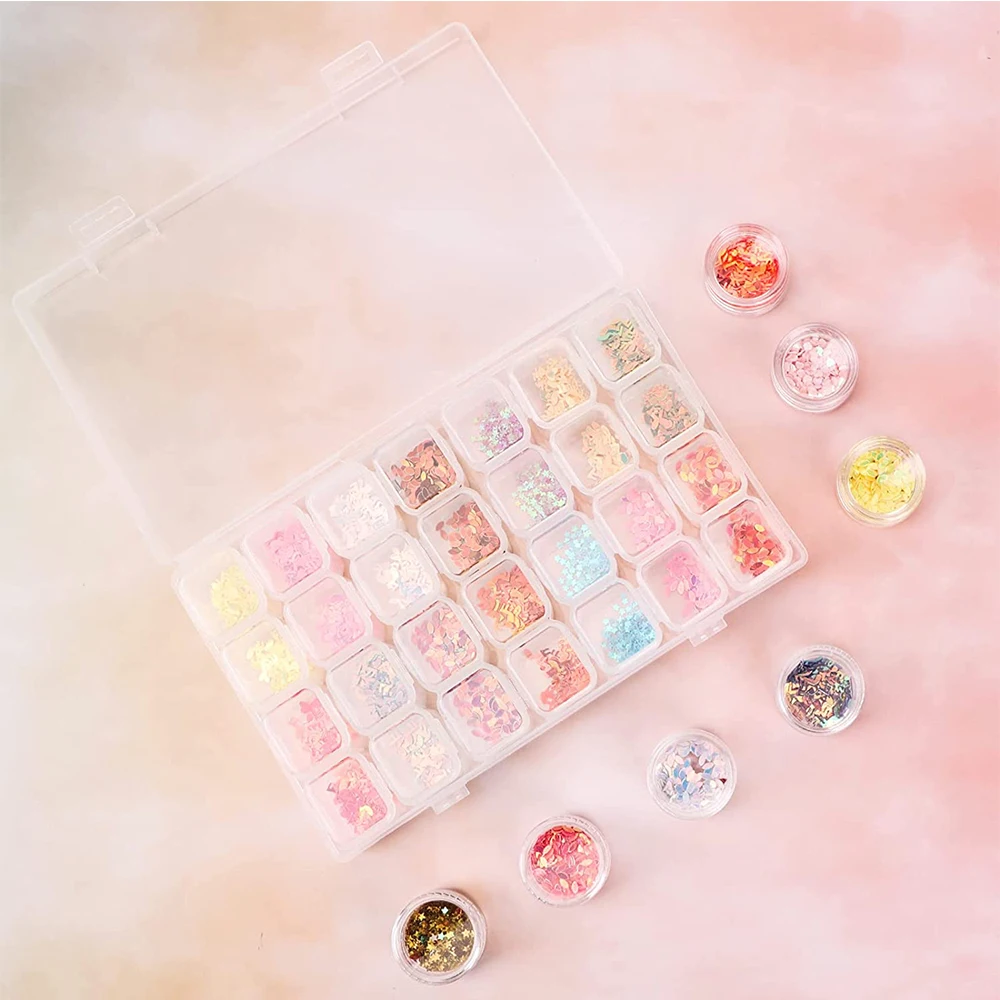 28/56 Girds Plastic Storage Box Jewelry Beads Diamond Painting Nail Art Storage Container Case Storage Box Diamond Painting Storage Box Storage Container Plastic Storage Box Jewelry Box