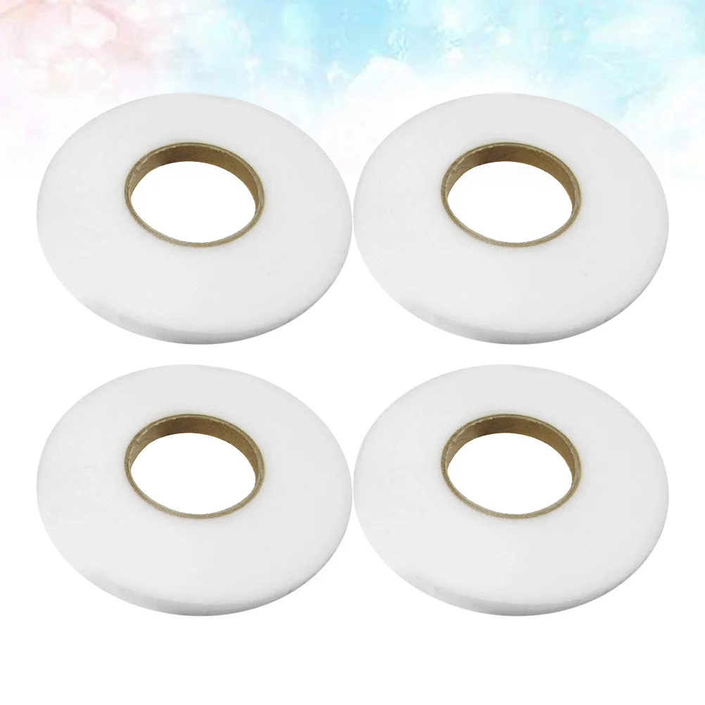 

4 Rolls Double-sided Film for Garment Accessories Inlaid Strip Non-woven Adhesive Interlining Fabric Fusing Tape (09cm White)