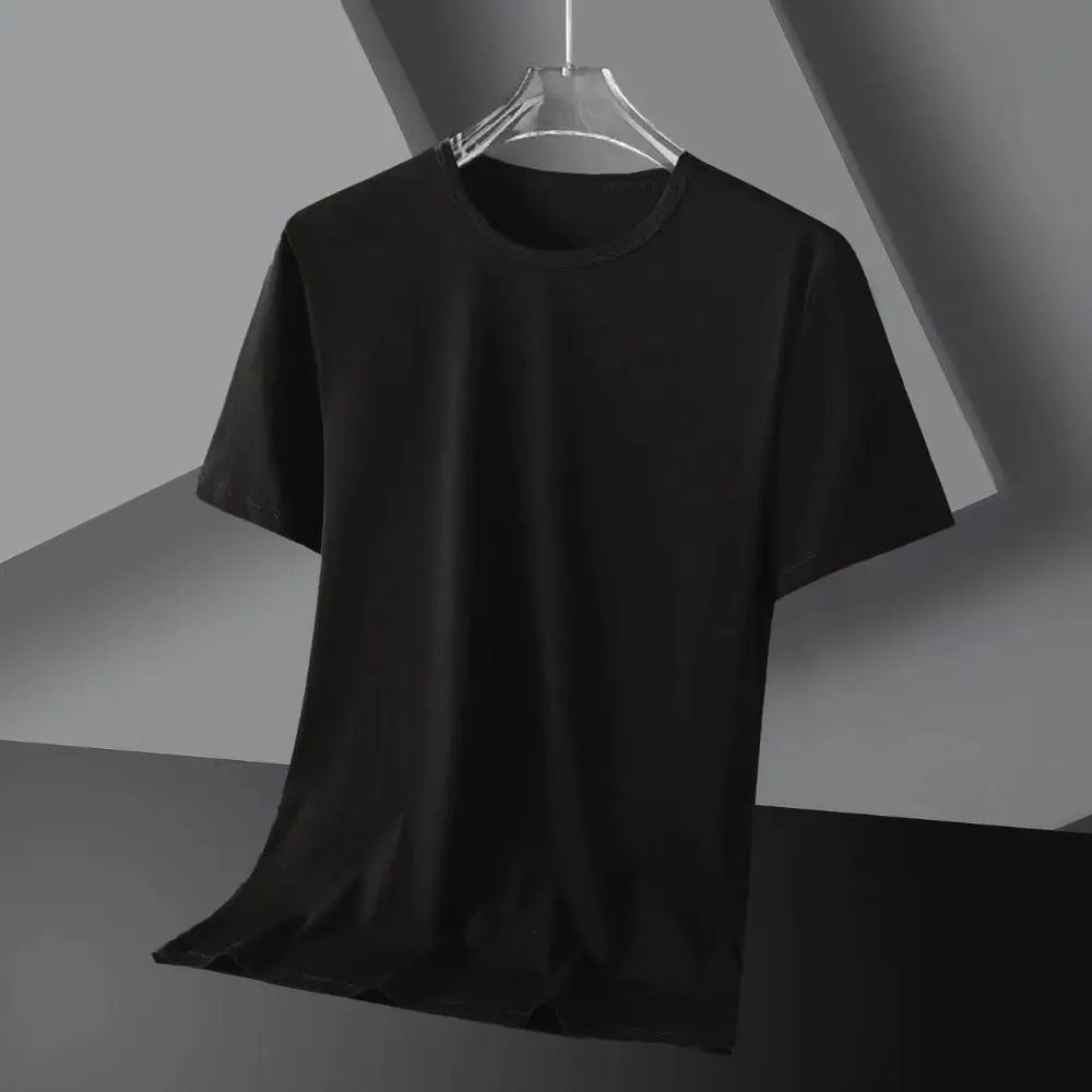 Description Picture 5 of itemNew Round Neck T Shirts for Men Simple Large Size Short Sleeve T-shirt Loose Bottoming Shirt Men's Basic T-shirt All-match