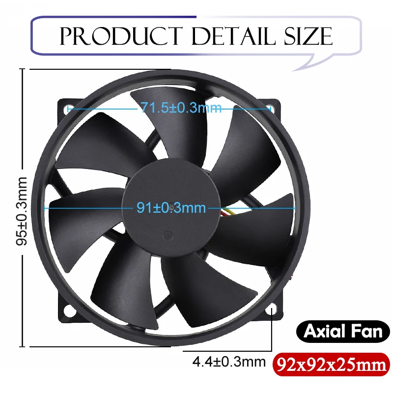 Axial sem Escova da C.c. do fã 12v 92x25 mm Redondo de Gdstime 90 mm para o Case do pc Cpu Que Refrigera 9225 3pin w fg Função Ventilador de Refrigeração do Computador fã - Imagem 6
