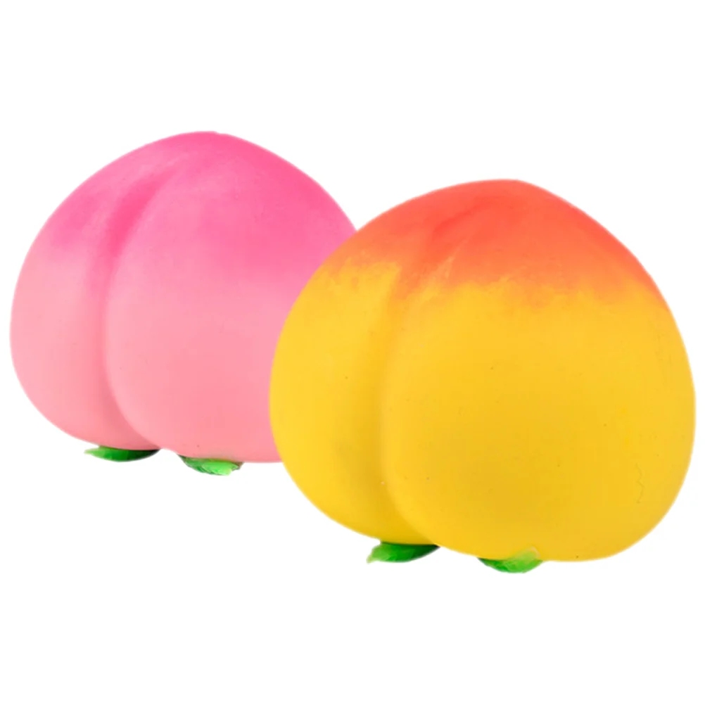 

2pcs Fruit Shaped Toys Peach Shaped Squeeze Toys Party Relaxing Playthings Simulation Peach