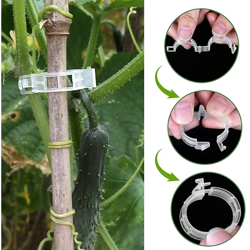 

100/200pcs Vegetable Plants cilps Plant Support Clips Tomato Clips Reusable Garden Clips for Support Grape Vines Fruits Care