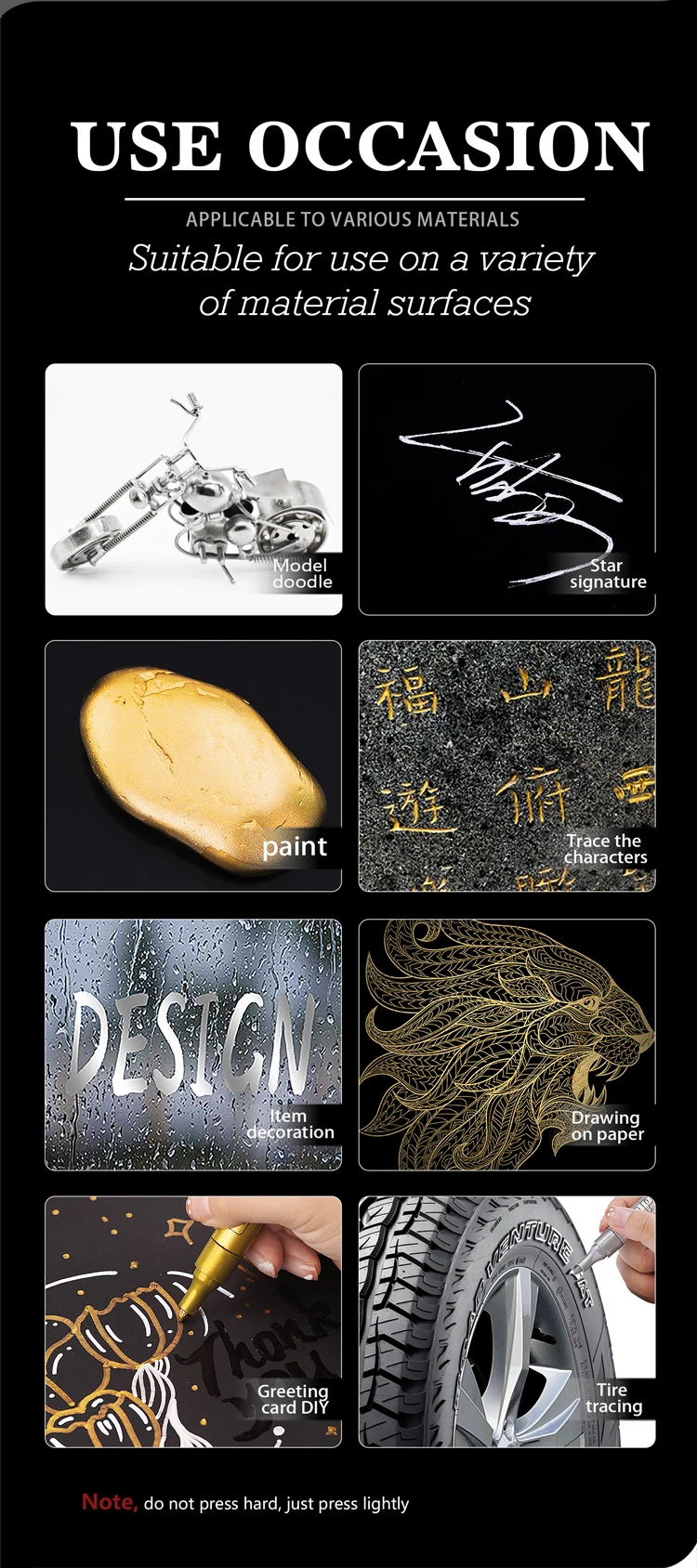 Acryl-Farbstifte, Metallic-Malstifte-Set, 2–3 mm, mit Tinte und Ersatzspitze für Stein, Holz, Glas, Stoff, Keramik, Graffiti ﻿ – Detail 15