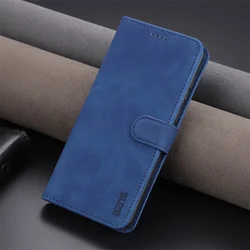 Leather Flip Phone Case with Card Holder & Full Protection for Galaxy A14 4G 5G (Lake Blue)