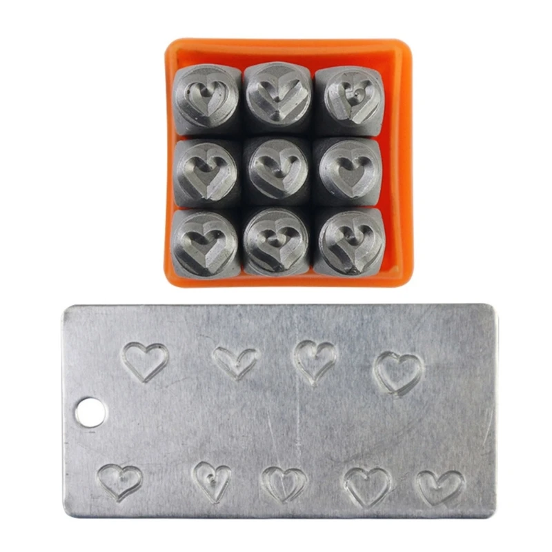 

Metal Heart Punch Set Jewelry Steel Stamp Set Stamping Tool Set Kit for Metal