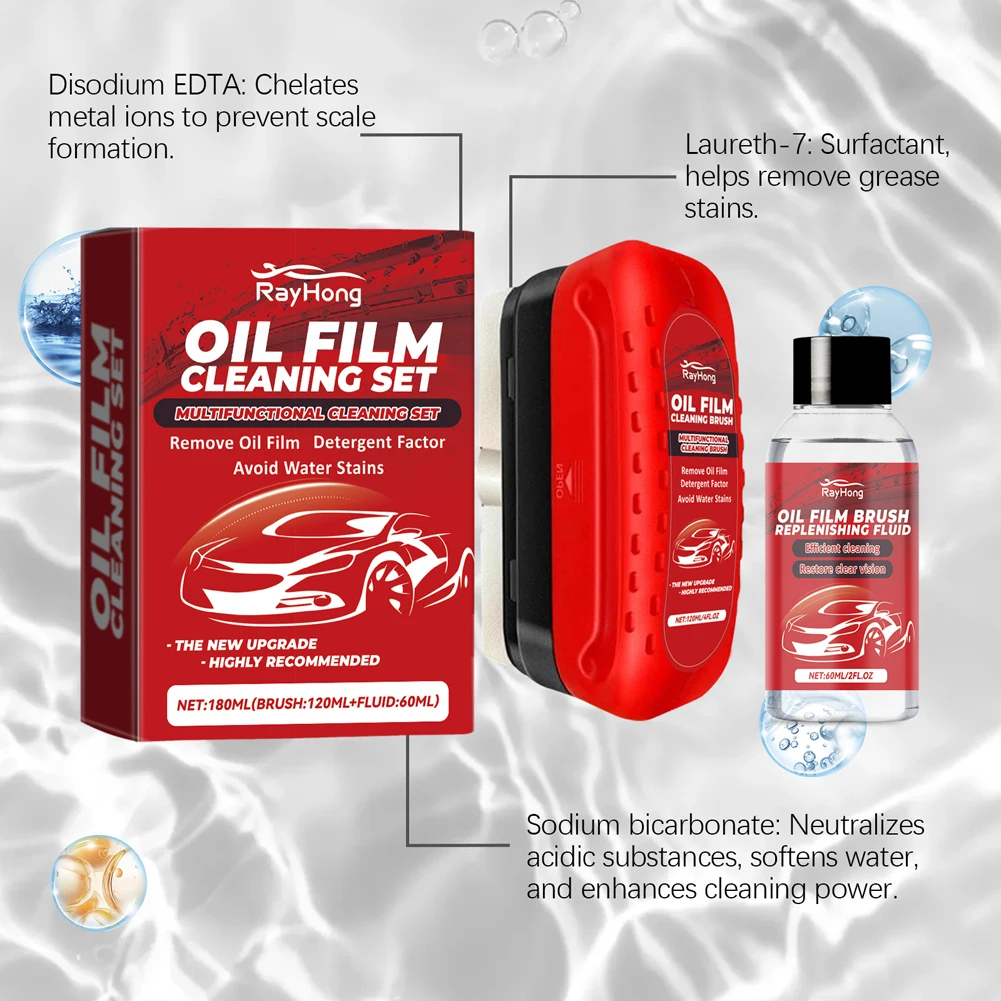 New Selling Car Glass Oil Film Cleaning Brush Oil Removal Stain Removal Rainproof Anti-fog Rearview Mirror Cleaner Sponge Cloth 5