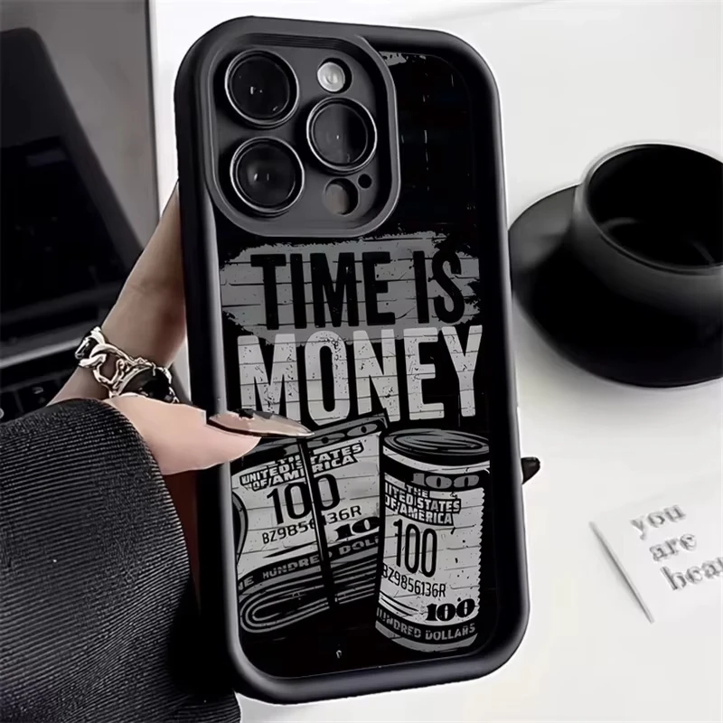 Luxury Time is Money Printed Soft Phone Case Cover