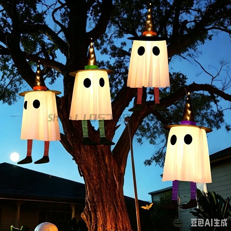 Spooky Halloween Witch Hat Lantern - Haunted Night Light Décor for Indoor & Outdoor Festivities
