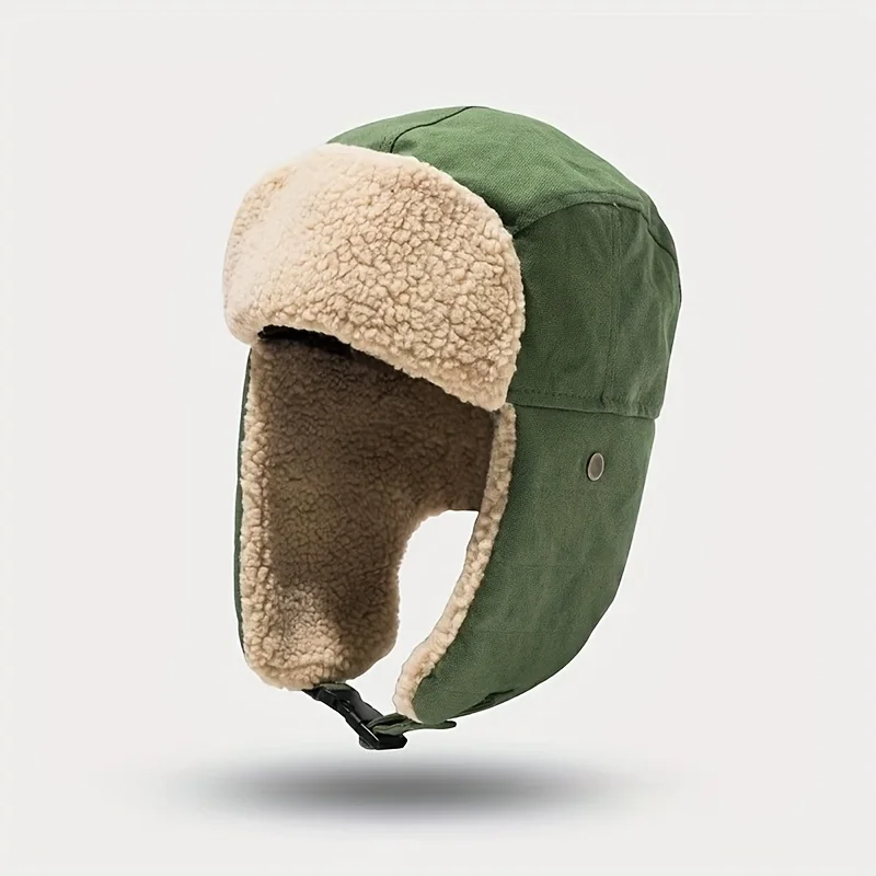 Winter Cold-Proof Lei Feng Hat Men'S Outdoor Warm Hat Ear Protection Middle-Aged Elderly Cap Cotton Cap Bomber Cycling Hats 2