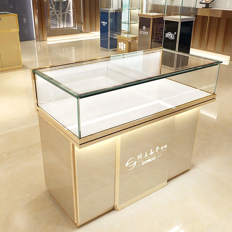 

Customized product、customize shop vitrina 18 slots wooden watch coll retail store design glass lock cabinet counter for jewelry