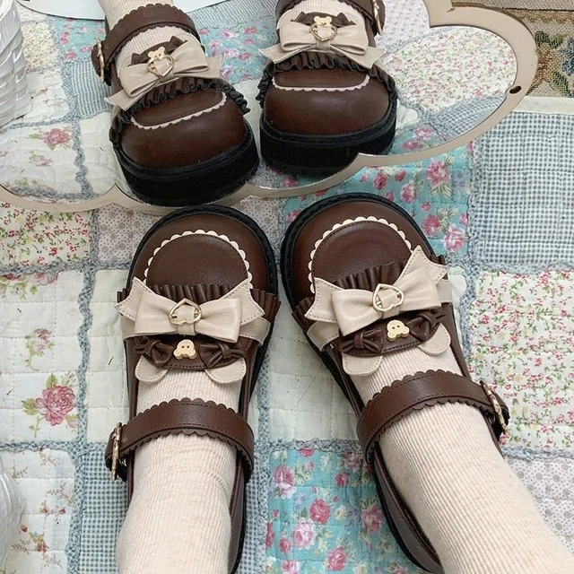 Round-toe Lolita school shoes, cute bow, Japanese JK uniform shoes, retro school style, pretty, summer, 2025 1