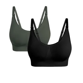 Nursing Bra Women's High Elastic Push Up Single Handed Front Buckle Bras Pregnancy Woman Wireless Breastfeeding Underwear 2024