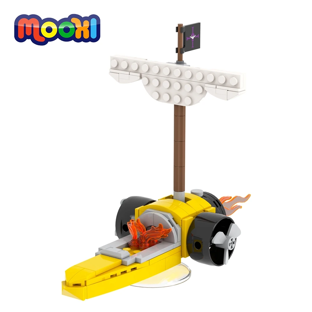 MOOXI Anime 135Pcs MOC Bricks Pirate Single-person Rocket Boat ...
