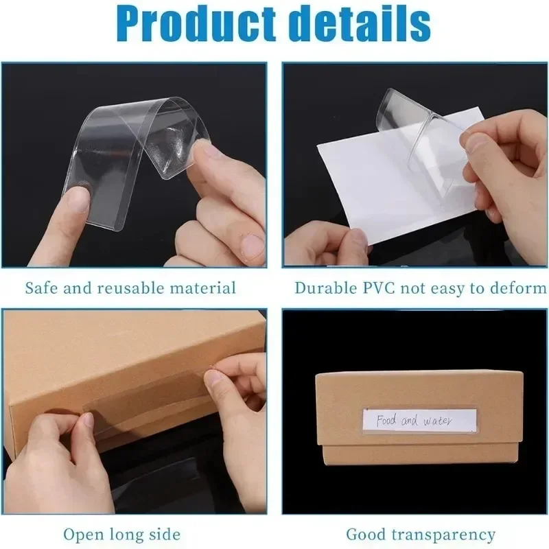 Clear Self-Adhesive Label Holders for Office and DIY Organization