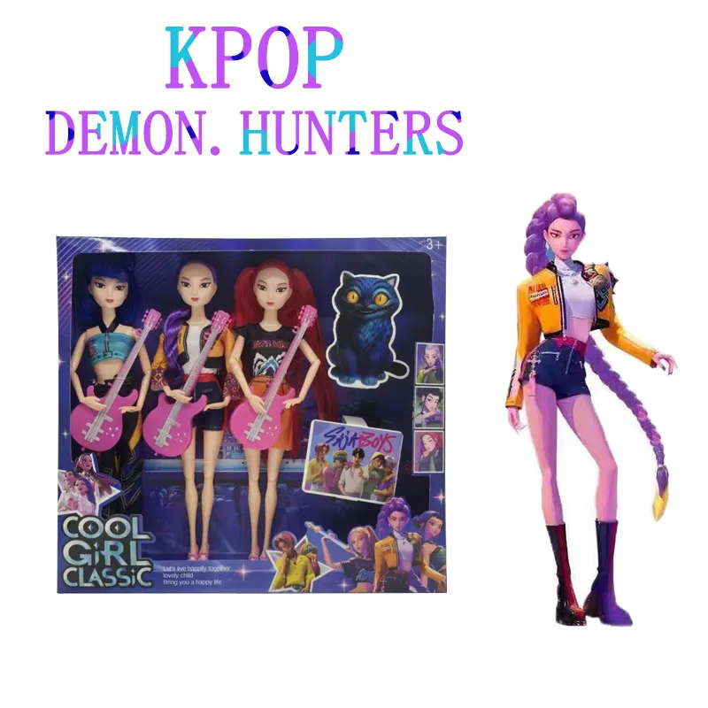 HOT Doll Toys Kpop Demon Hunters Action Figure Toy Rumi Mira Zoey Beautiful Princess Baby Girl Dolls Plastic DIY Toy for Girls 2