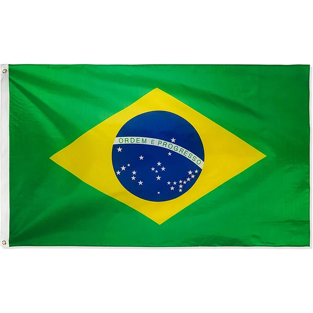 Bandeira do Brasil Vivid Color Green Double Stitched Brazilian National  Flags Banner com Brass Grommets para decorações interiores ao ar livre -  AliExpress