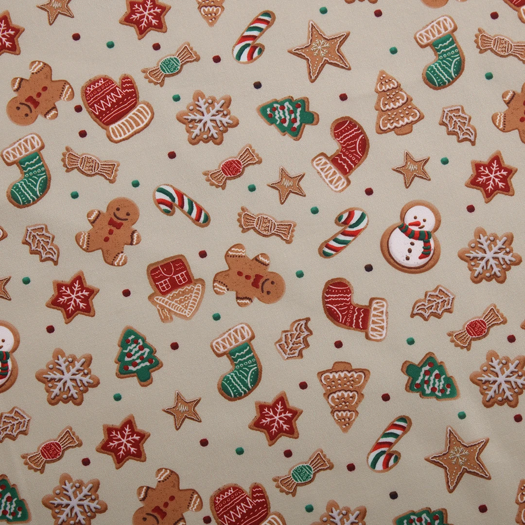 170x50cmChristmasPrinting100PolyesterFabricMakingChristmasGiftWrappingTableclothsNew