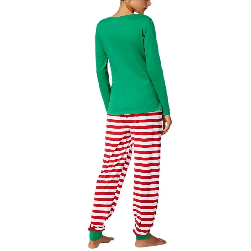 thumbnail image 5 of Conjuntos familiares a juego con estampado navideño, trajes de dibujos animados navideños, camisetas y pantalones para niños, 2 piezas, pijamas de algodón para padre, madre y bebé, 5 of 5