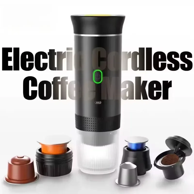 Espresso Machine Portable Coffee Machine 20Bar Wireless Espresso Coffee Maker for Capsule Powder Camping Maker