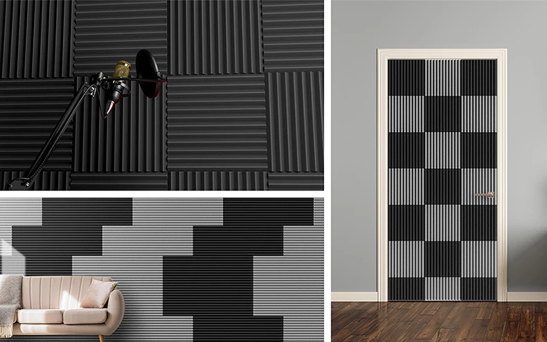 Description Picture 4 of itemTOUO 6/12/24 Pcs Acoustic Foam Wall Soundproofing Studio Acoustic Treatment High Density Soundproofing Foam Home Accessories