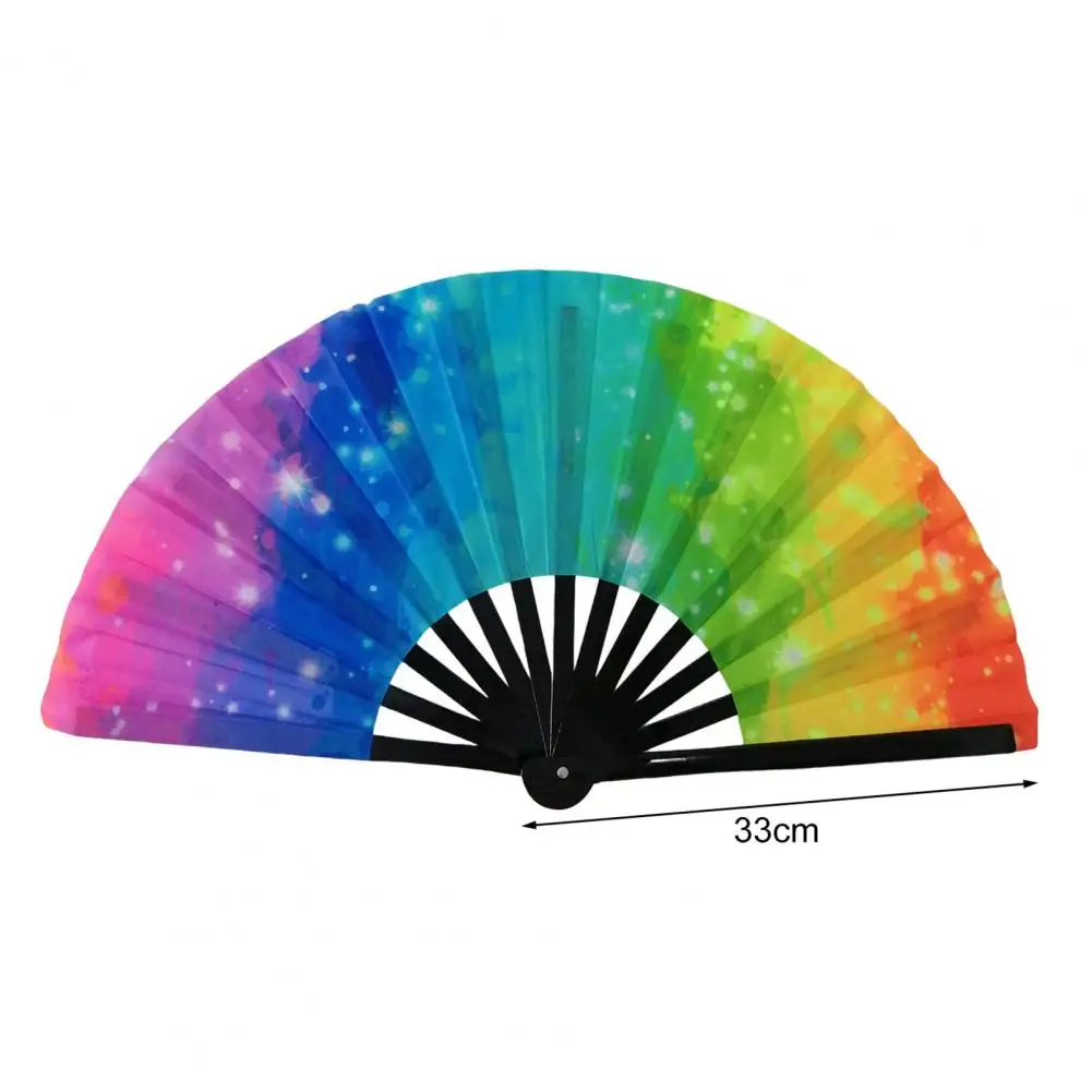 Folding Fan Portable Fan Hand Fan Folding Fan Colorful Holographic Rave Fans Bamboo Hand Fans for Festival Dancing Parties Portable Fan Wedding Gift For Guests