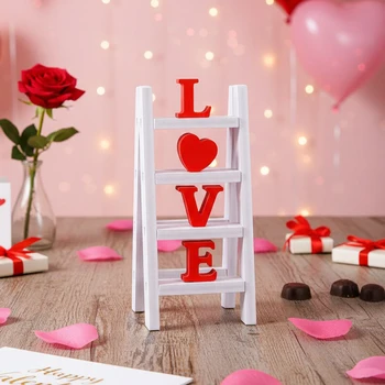 1PC, Valentine's day, modern and simple LOVE ladder decoration piece, snowboard tabletop decoration piece 1