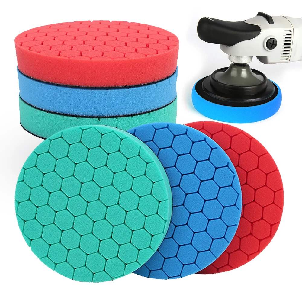 

Car Polishing Sponge Pads 5inch Auto Car Repair Polishing Machine Wax Pads Paint Surface Removes Scratches Drill Adapter