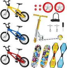 

2022 New Tech Fingerboard Skate Ramp Parts Set Skateboarding Finger bicycle Two Wheel Mini Scooter Fingertip Bike Toys Kids Gift