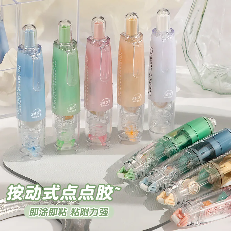 수정테이프 카와이 개폐식 교정 테이프, 변경 도구, 학교 사무실 교정기 문구, 교체 가능한 핵심 한국 용품 9 양면 접착 종이 테이프 도트 라이너, 스크랩북 공예 장식용 접착제, 사무실 학교 용품, 문구, 6mm * 5m